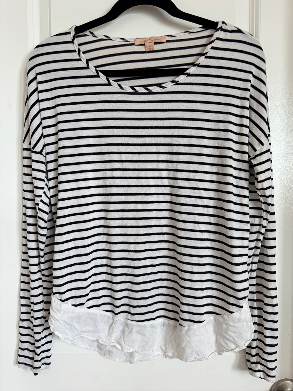 Gibson Latimer Striped Layered Long Sleeve Top – Sz Small